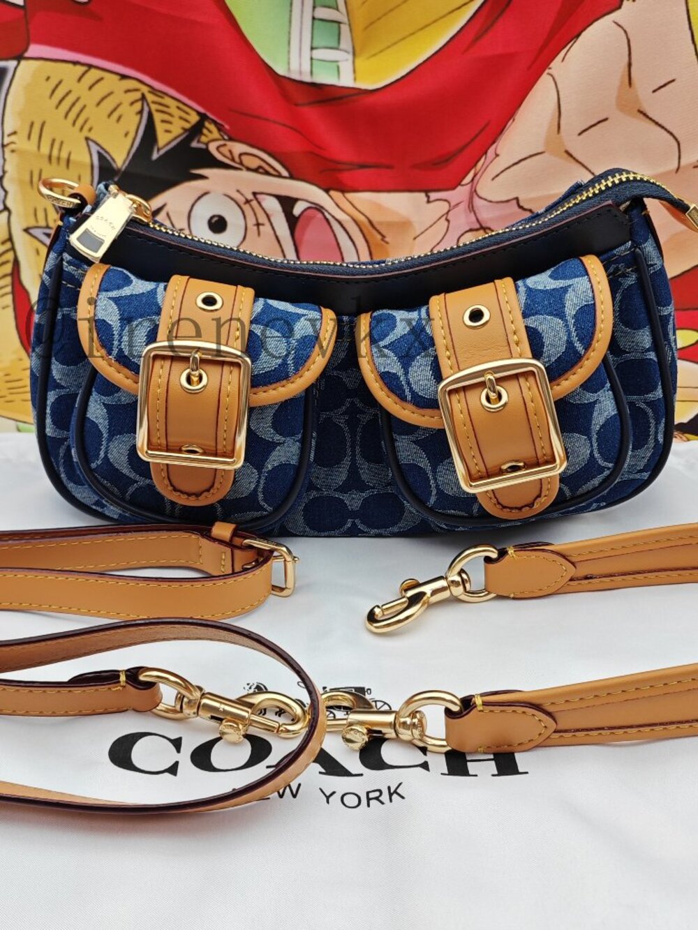 Coach Ashton In Signature Denim Shoulder Bag